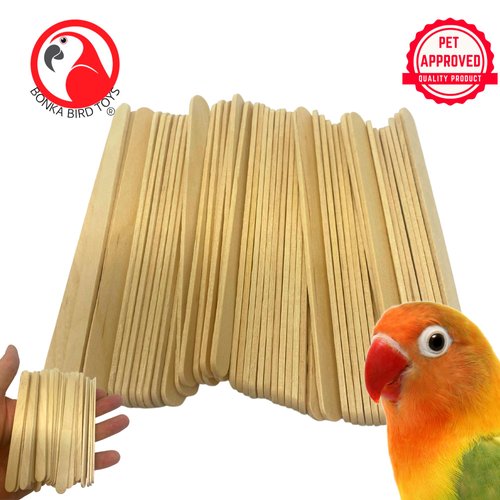 Bonka Bird Toys 2923 Pk100 Undrilled Small Natural Wooden Chewy Sticks Parrot Toy Amazon, African Grey, Conure, and Similar