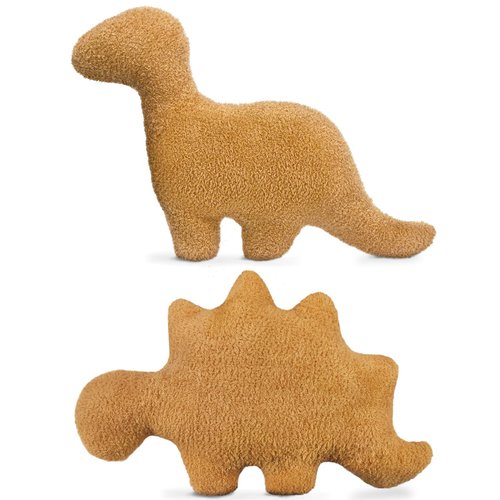 Aiideals Dino Nugget Pillow for Birthday Gifts, Dinosaur Chicken Nuggets Plush Funny Gifts for Boys Girls, Dino Plush Nuggets Dinosaur Stuffed Animal, Cute Dinosaur Gifts for Kids (Small, 2Pcs)