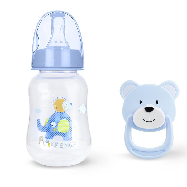 JIZHI Reborn Baby Doll Bottle and Magnetic Pacifier Set, Baby Doll Accessories for Reborn Baby Dolls, Pretend Play Feeding Toy Kids Gift (Blue)