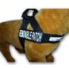 EMOTIONAL SUPPORT Nylon Strap Service Dog Harness No Pull Guide Assistance comes with 2 reflective EMOTIONAL SUPPORT removable patches. Please measure your dog before ordering.