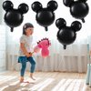 LIYDE 6 Pcs Mouse Head Balloon, 24'' Black Aluminum Foil Balloon for Birthday, Baby Shower Decorations