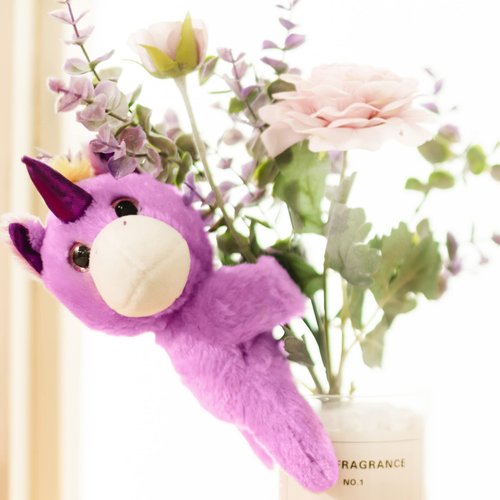 Unicorn Slap Bracelets Stuffed Animals - Plush Toy for Kids and Teens, Toddler Bed and Stroller Toys, Purple,8.5"