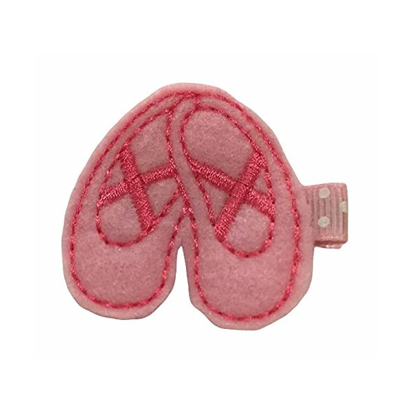 Ballerina Hair Clip, Felt Hair Clip, Ballet Slippers Hair Clip, Girls Hair Accessory, Partially Lined Alligator Hair Clip