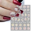 3D Embossed Flower Nail Art Stickers Decals Self-Adhesive Pegatinas Uñas 5D Floral Nail Supplies Nail Art Design Decoration Accessories 4 Sheets