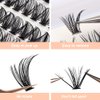 NuAngela Cluster Lashes 144pcs Individual Eyelashes Clusters 8-16mm D Curl Mix False Eyelashes DIY Individual Lash Extension Natural Look Wispy Fluffy Eyelash Extensions