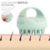 Sndyi Scalp Massager Shampoo Brush, Scalp Scrubber with Soft Silicone Bristles, Scalp Exfoliator for Dandruff Removal, Scalp Massager for Hair Growth, Wet Dry Hair Brush for Scalp Care, Green