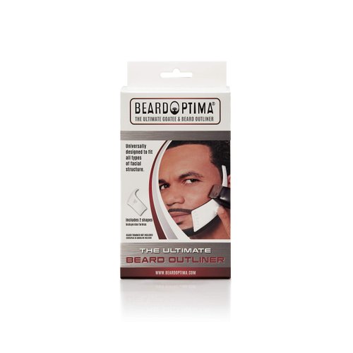 Beardoptima Beard Lineup Tool - Facial Hair Outliner Guide Templates for Men – Perfect for Styling Easy and Edging Clean - Beard Shaper & Shaping Tool with 2 Style Kit: Rounded and Square