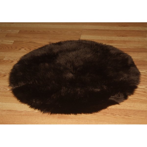 Flokati Faux Fur Rugs 3' Round (White)