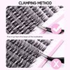 Uranian DIY Cluster Eyelash Extensions 110pcs Individual Lashes Black Natural D Curl Faux Mink Lashes 10-14mm Mix Length Clusters False Eyelashes for Women and Girls