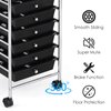 ReunionG 10-Drawer Rolling Storage Cart, Black, 15"D x 11.5"W x 2.5"H