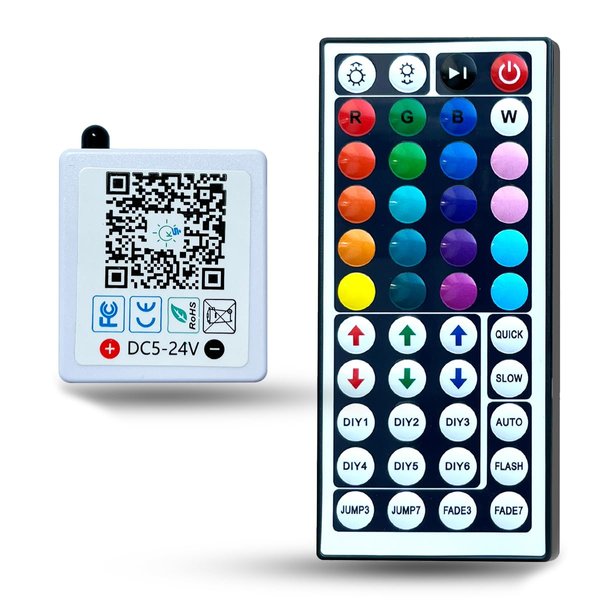 Tenmiro Smart App Bluetooth Controller and 44 Keys IR Remote Control, Suitable for 24V RGB led Strips