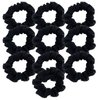 Hair Ties 10PCS Black Elastic No Damage Soft Wide Rubber Bands for Hair No Tug Scrunchies Hair Bands Thick Ponytail Women Girls Hair Accessories Comforts No Slippage Suitable for Different Occasions