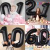 40 inch Big Size Number 9 Foil Helium Balloons Birthday Party Celebration Decoration, Digital Decorations Supplies, Wedding Anniversary Inch Decoration Kids(Black,Number 9)