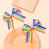 2PCS Gay Pride Day Rainbow Bow Clips for Girls Kids Grosgrain Ribbons Rainbow Hair Clips Bow Hair Pins Headwear Alligator Clips LGBT Accessories for Toddlers Baby Women Party Favors
