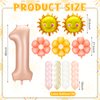 Auidy_6TXD 26Pcs First Trip Around The Sun Birthday, First Birthday Decorations for Girl, First Trip Around The Sun Balloons for Sun Theme First Birthday Party Supplies