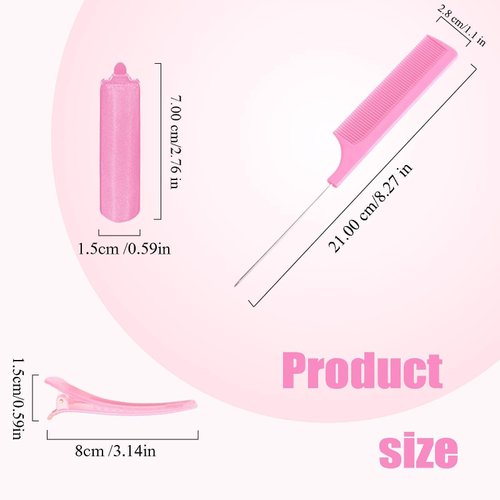 42pcs Hairroller Set Hair Curlers Sleeping Flexible Curlers for Hair Styling Stainless Comb Hair Clips Not Hurt Hairdressing Tools Foam Hair Roller