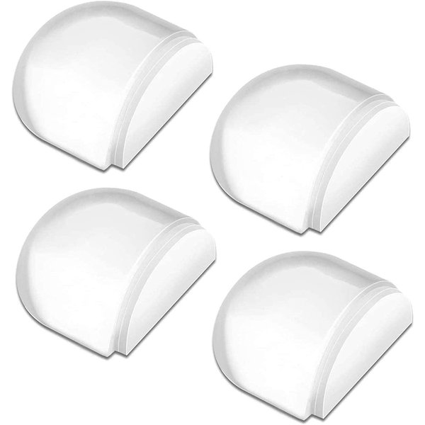 HAUSPROFI Doorstop, Self-Adhesive Door Stopper for Wall Protection Door Buffer Floor Stop for The Home and Office Wall Protector - Clear 4pcs，L:1.66,W:1.57,H:0.9(inch)