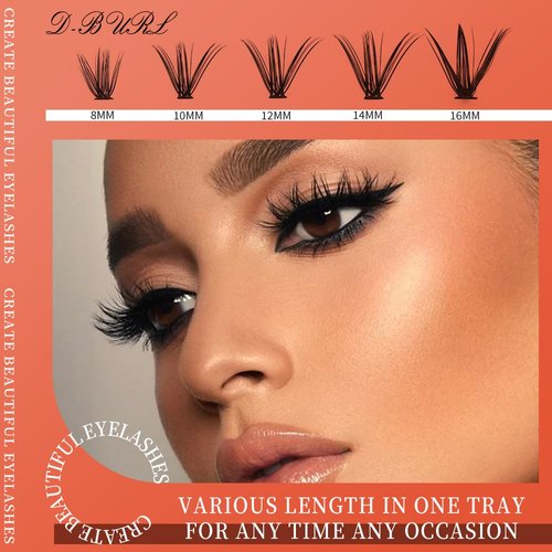 DIY Lash Extension 120PCS 40D Eyelash Extensions Cluster Lashes Wide Stem Cluster Lashes Mega Volume Individual Lashes Eyelash Clusters Extensions Lashes Cluster Use at home 0.07D 8-16mm