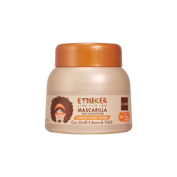 ETNIKER Deep Conditioning Mask | Afro-textured, Curly &amp; Wavy hair | Detangle, Soften &amp; Moisturize | Coconut Oil, Shea Butter &amp; Monoi Oil | Free from Salt, Sulfates, and Parabens | Size: 10.5oz (300g)