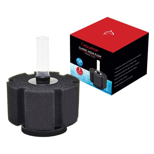 Aquatop Internal Sponge Filter for Aquariums - Up to 40 Gallon Tanks, Works with Air Pumps or Powerheads, CAF-40