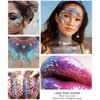 BeeYoYe Purple Body Glitter,Face Glitter Gel,Mermaid Sequins Liquid Holographic,Face Eye Lip Hair Music Festival Rave Accessories Makeup,Sparkling Body Glitter Gel for Women,50m