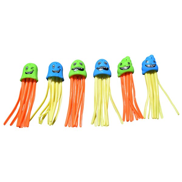 Swimline Dive Jellyfish Toys 6-Pack Weighted Catch and Retrieval Game for Swimming Pool & Bath Tub for Kids Multi Color Rings Underwater Dive Practice Education Learn