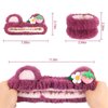Semato 3PCS Face Wash Headband and Wristband Set Soft Elastic Cute Washband Spa Headband Wrist Towels for Women Girls (pink bear-4)
