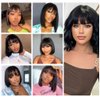 NICMISS Short Bob Wig Human Hair With Bangs None Lace Front Wigs 10 Inch Machine Made Brazilian Virgin Straight Bob Wigs for Black Women Human Hair Glueless Black