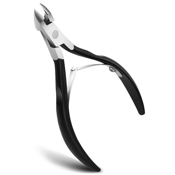 FERYES Cuticle Clipper Professional Manicure and Pedicure Cuticle Remover Tools, Medical Grade Stainless Steel Cutical Cutter, 8mm Jaw- 1 Piece (Black)