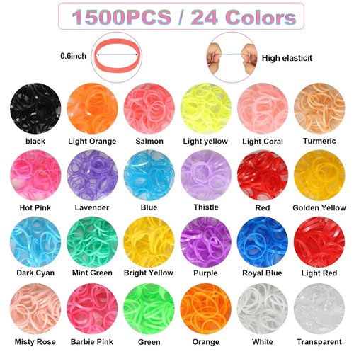 GoClimber 24 Colors 1500 Pcs Hair Rubber Bands for Little Girls with Organizer Box Colorful Mini Baby Elastic Hair Ties Set 4 Styling Tools Tiny Hair Accessories Ideal Gift for Toddler, Kids