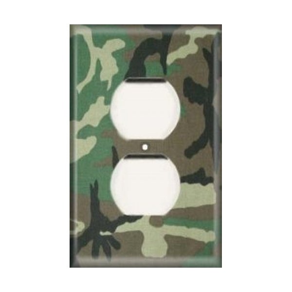 SnazzySwitch Camo 8 Decorative Outlet Cover - Single Duplex Receptacle Wall Plate