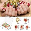35 Pieces 3D Luxury Nail Art Nail Gems Nail Crystals Gold Nail Diamonds Rhinestones Metal Alloy Glass Rhinestones Nail Charms with Storage Box for Nail Decor DIY Craft Jewelry Making (Classic Style)