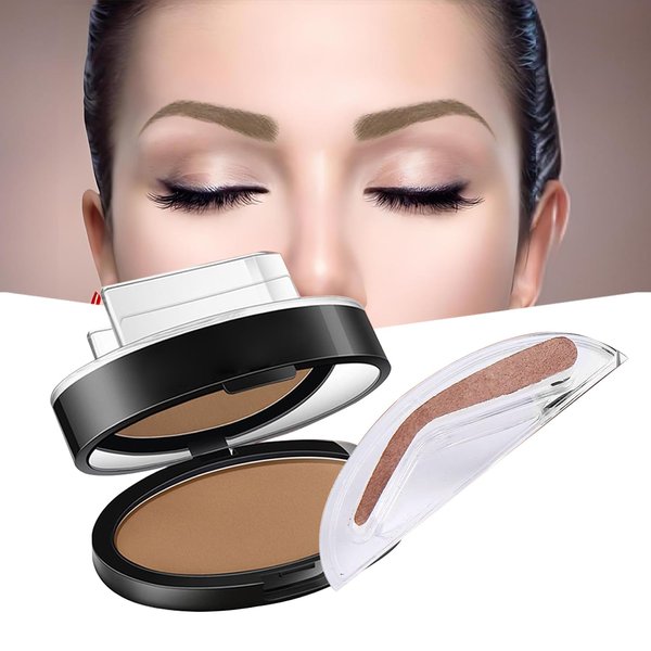 GL-Turelifes Eyebrow Powder Eyebrow Stamp Set, Eye Brow Powder Kit with Brow Stamp Long Lasting Easy Use Eyebrow Stamp Kit Delicate Shape Natural Eyebrow Makeup (#5 Light Brown)