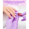 YBLNTEK Sanding Bands for Nail Drill, 80 Pcs Small Sanding Bands with 3.1mm Mandrel Bit, 180 Fine Grit Nail Sanding Bands for Acrylic Nails Gel Removing Nail Salon Home Use, Purple