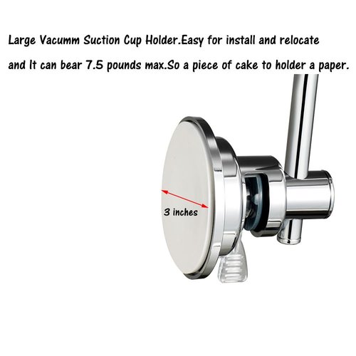 BOPai Modern Vacuum Suction Cup Toilet Paper Holder,Removable Bracket for Bathroom Kitchen.Chrome
