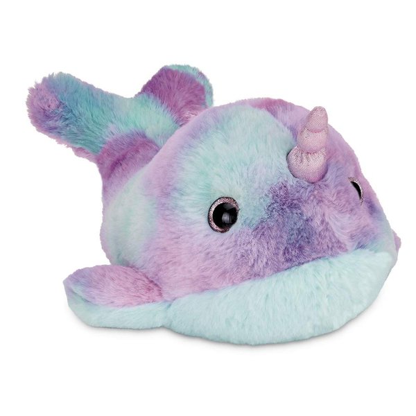 Bearington Rainbow Narwhal: 12” Groovy Plush Toy, Ultra-Soft with Purple, Blue, and Pink Rainbow Colors, Super Cozy with Sparkly Crystal Eyes, Machine Washable, Magical Gift for Kids of All Ages