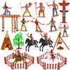 ONEST 26 Pieces Native American Figurines Indian Figurines Indians Historical Plastic Action Figures for Projects Decoration Birthday Gift Dollhouse Cake Toppers