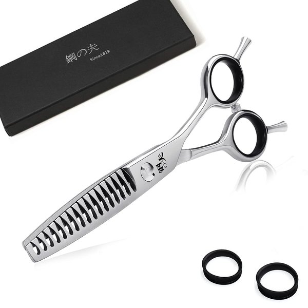 Hair Cutting Scissors Professional Sharp Thinning/Texturizing Barber Shears 6” Hairdressing Scissors for Women Men Japanese Stainless Steel with Fine Adjustment Screw