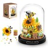 QLT QIAOLETONG Flower Bouquet Building Sets, Animals Flowers Botanical Collection 548 PCS Mini Bricks Building Blocks Toy for Adults, Valentine's Day for Her (Bee)