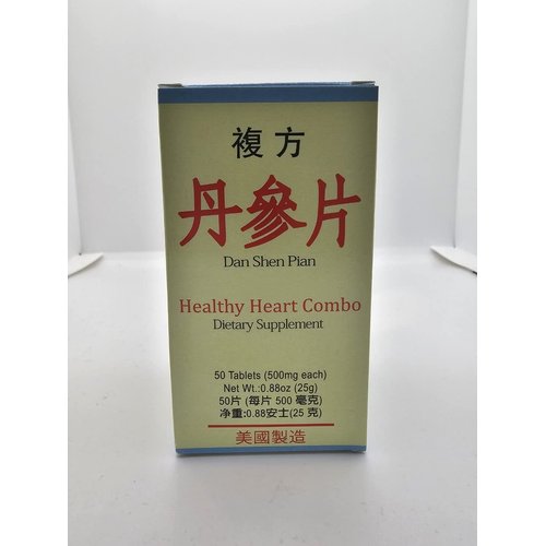 Fu Fang Dan Shen Pian Herbal Supplement Helps Cardiovascular functions and Circulatory system, Remove Blood Stasis, Chest Distress And Angina 50 Tablets 500mg/each Made In USA