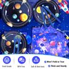 182PCS Outer Space Birthday Party Supplies, Space Themed Party Decorations Include Banner, Balloons, Backdrop, Hanging Swirls, Tablecloth, Cup, Plates, Cake Toppers for Kids Birthday Decorations