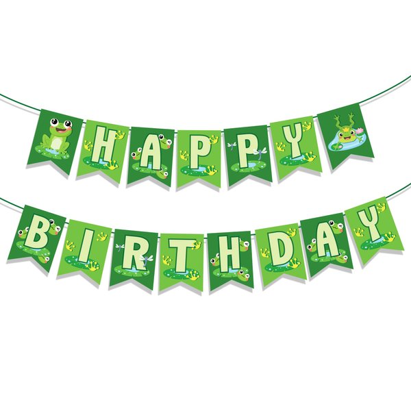 Frogs Birthday Party Banner Frogs Happy Birthday Banner Frog Party Banner Frog Birthday Party Decorations Frog Themed Birthday Banner Decorations Banner Sign Frog Banner for Frog Theme Party Decor