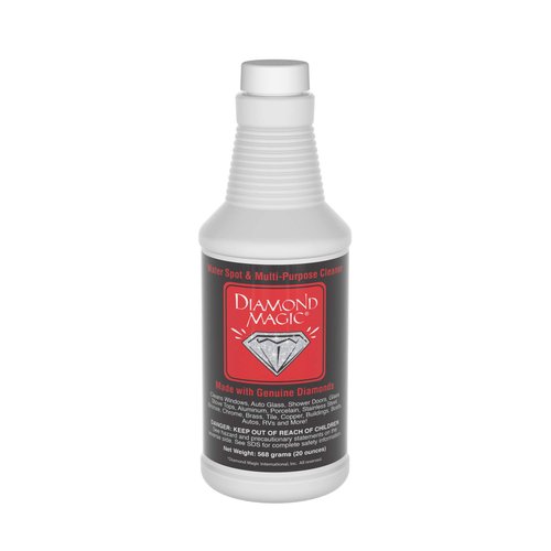 DIAMOND MAGIC - Water Spot & Multi-Purpose Cleaner (20 Ounces) Clean with The Power of Genuine Diamonds! Professional Cleaner/Hard Water Stain Remover. Made in The USA!