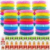 54 Pack Mosquito Repellent Bracelets, DEET-Free Insect & Bug Repellent Wrist Bands with 60 Pack Smile Mosquito Patches for Kids & Adults Outdoor Camping Fishing Traveling