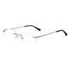 EYE ZOOM 3 Pack Classic Rectangluar Metal Frame Rimless Reading Glasses for Men and Women (Black, Gunmetal and Silver, 1.00)