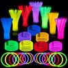 JOYIN 144 Pcs Glow Sticks Bulk 8" Bracelets Necklaces, Glow in the Dark Neon, Easter, Football,Halloween Party Supplies Pack