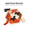 Skrtuan Wooden Puzzle Hexagon Tangram Puzzle for Kids Adults Brain Teasers Puzzles Game Challenge Toy Shape Pattern Block Tangram Family Portable Montessori Educational Gift for All Ages Boys Girls