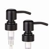 2 Pack Thick Amber Glass Pint Jar Soap Dispenser with Matte Black Stainless Steel Pump, 16ounce Boston Round Bottles Dispenser with Rustproof Pump for Essential Oil, Lotion Soap