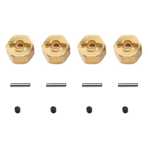 ShareGoo Brass 12mm Hex Wheel Hub Wheel Drive Hex Adapter Compatible with Axial SCX10 Wraith 90027 90046 Tamiya CC01 D90 Redcat Gen7 Gen8 1/10 RC Crawler (8mm Thickness)