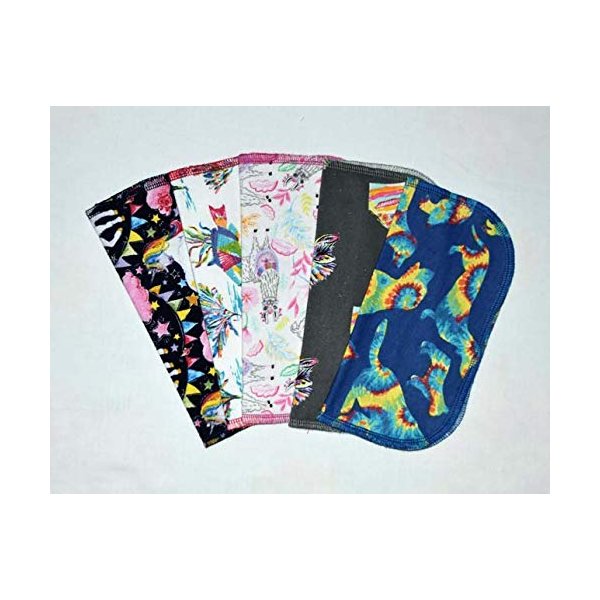 1 Ply Printed Flannel 8x8 Inches Little Wipes Set of 5 Whimsical Animals